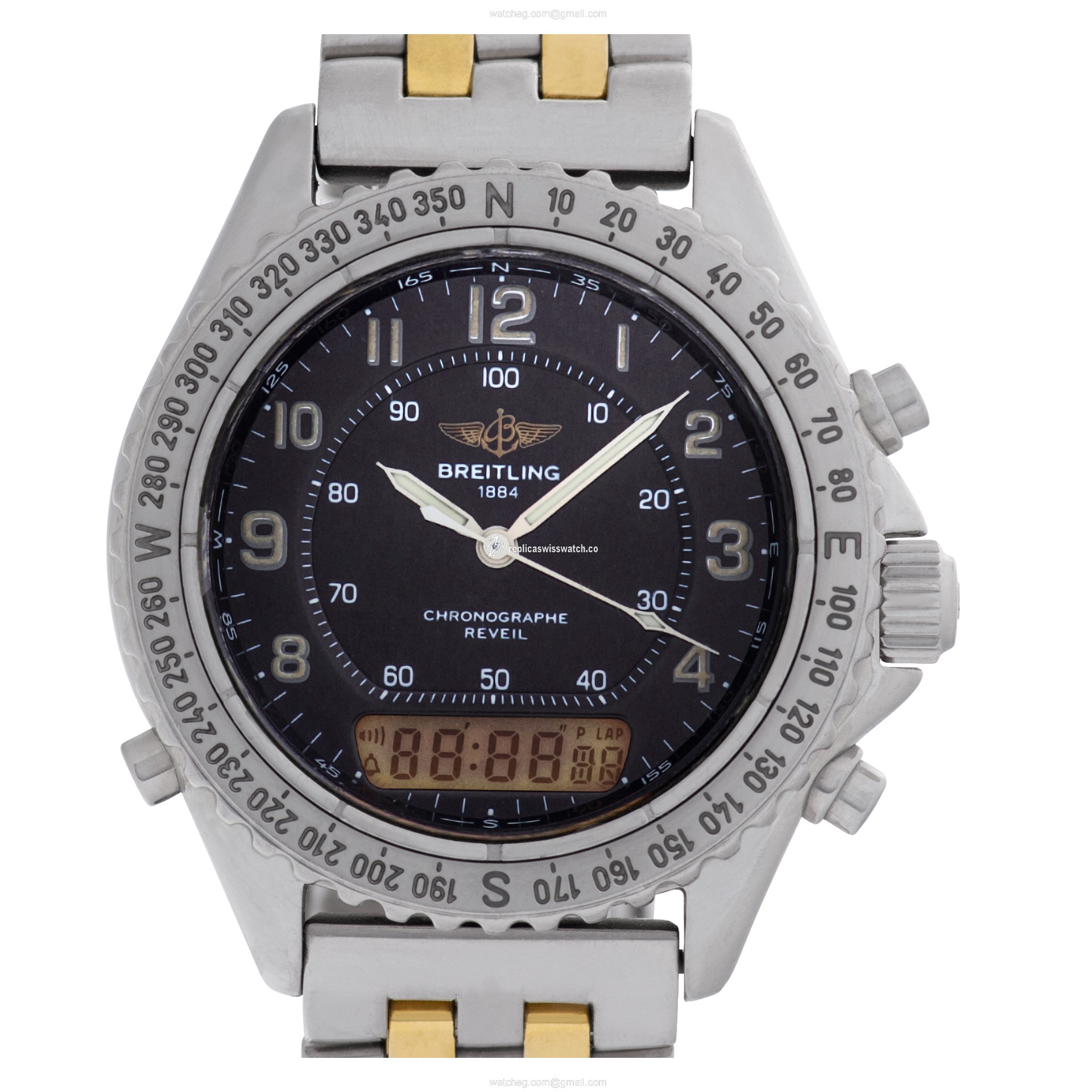 Breitling A51035 Reveil Quartz Male Stainless Steel Replica Breitling A51035 Reveil Quartz Male Stainless Steel Replica
