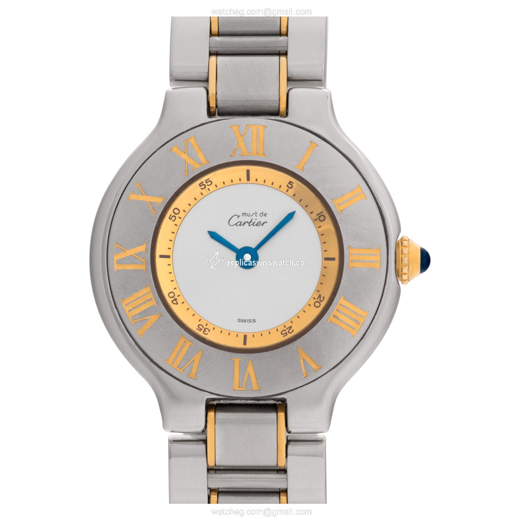 Cartier 1340 Must 21 Quartz Female 18k gold & Stainless Steel Replica Cartier 1340 Must 21 Quartz Female 18k gold & Stainless Steel Replica