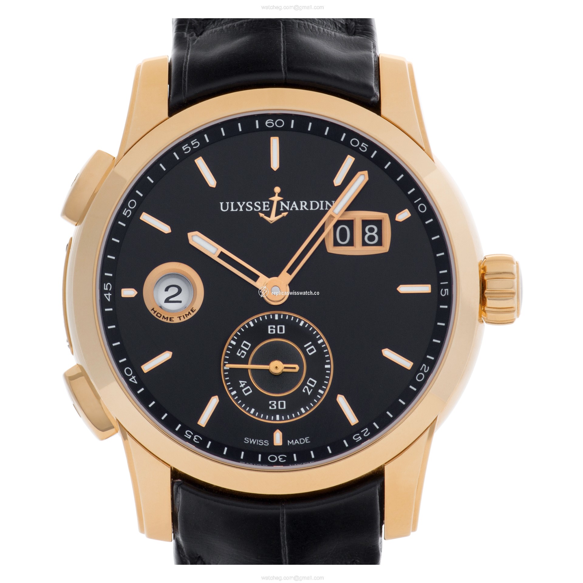 Ulysse Nardin 3346-126/92 Dual Time Automatic Male 18k rose gold Replica Ulysse Nardin 3346-126/92 Dual Time Automatic Male 18k rose gold Replica