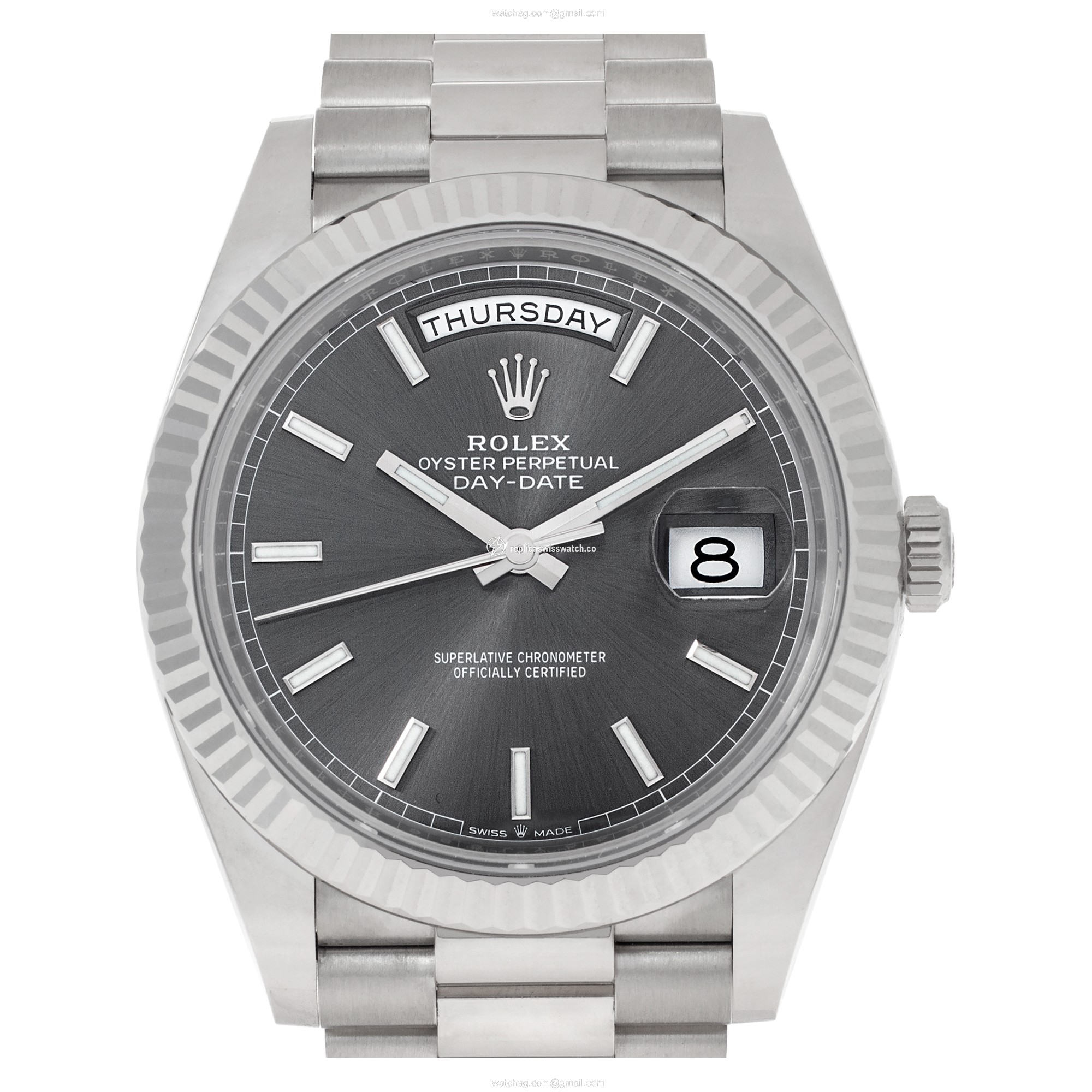 Rolex 228239 Day-Date 40 Automatic Male 18k White Gold Replica Rolex 228239 Day-Date 40 Automatic Male 18k White Gold Replica