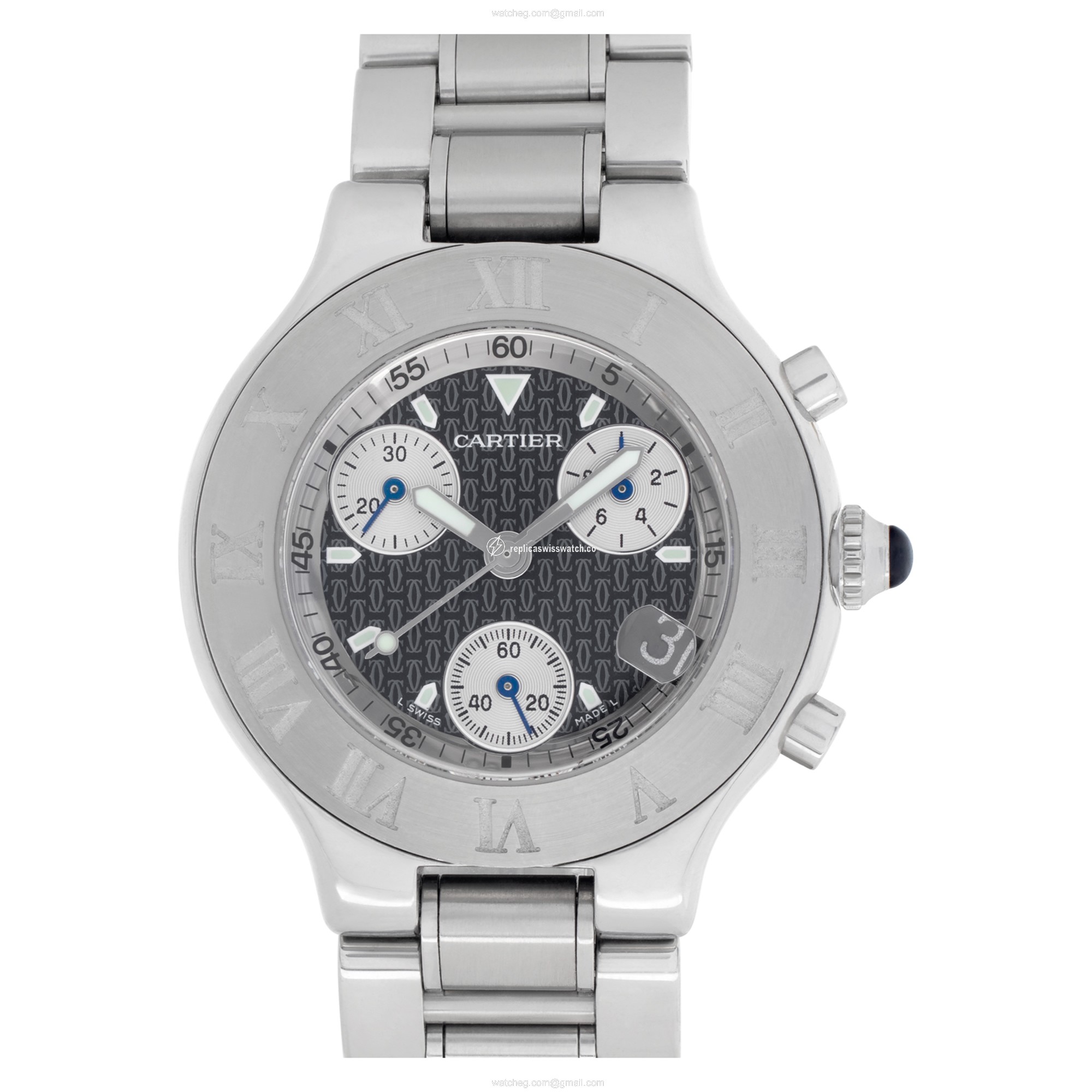 Cartier W10172t2 Chronoscaph 21 Quartz Male Stainless Steel Replica Cartier W10172t2 Chronoscaph 21 Quartz Male Stainless Steel Replica