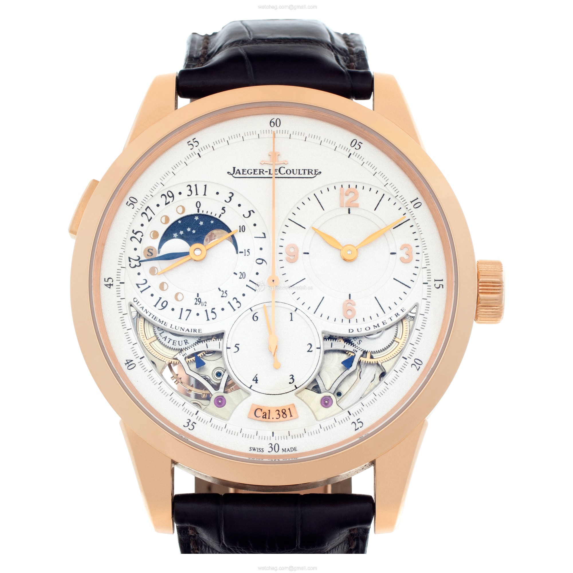 Jaeger LeCoultre 6042422 Quantieme Manual Male 18k rose gold Replica Jaeger LeCoultre 6042422 Quantieme Manual Male 18k rose gold Replica