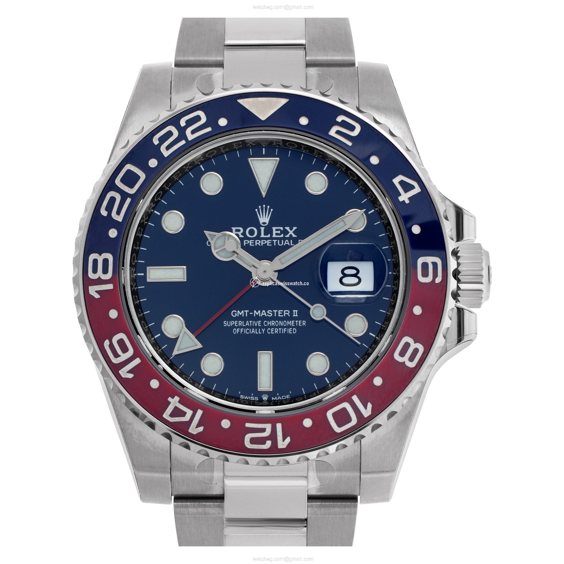 Rolex 126719BLRO GMT-Master II Automatic Male 18k White Gold Replica Rolex 126719BLRO GMT-Master II Automatic Male 18k White Gold Replica