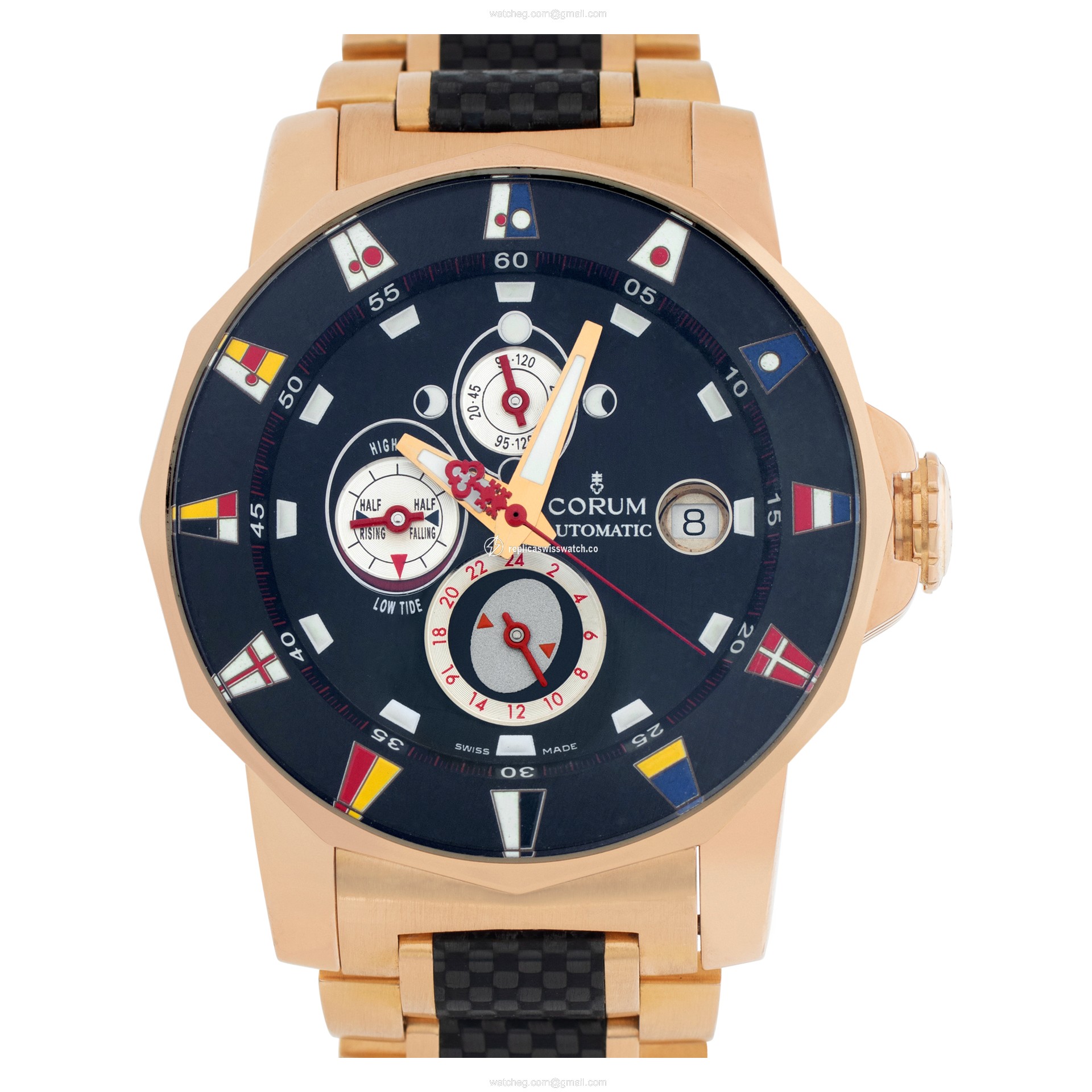 Corum 60223.01578 Admirals Cup Automatic Male 18K Rose gold & Carbon Replica Corum 60223.01578 Admirals Cup Automatic Male 18K Rose gold & Carbon Replica