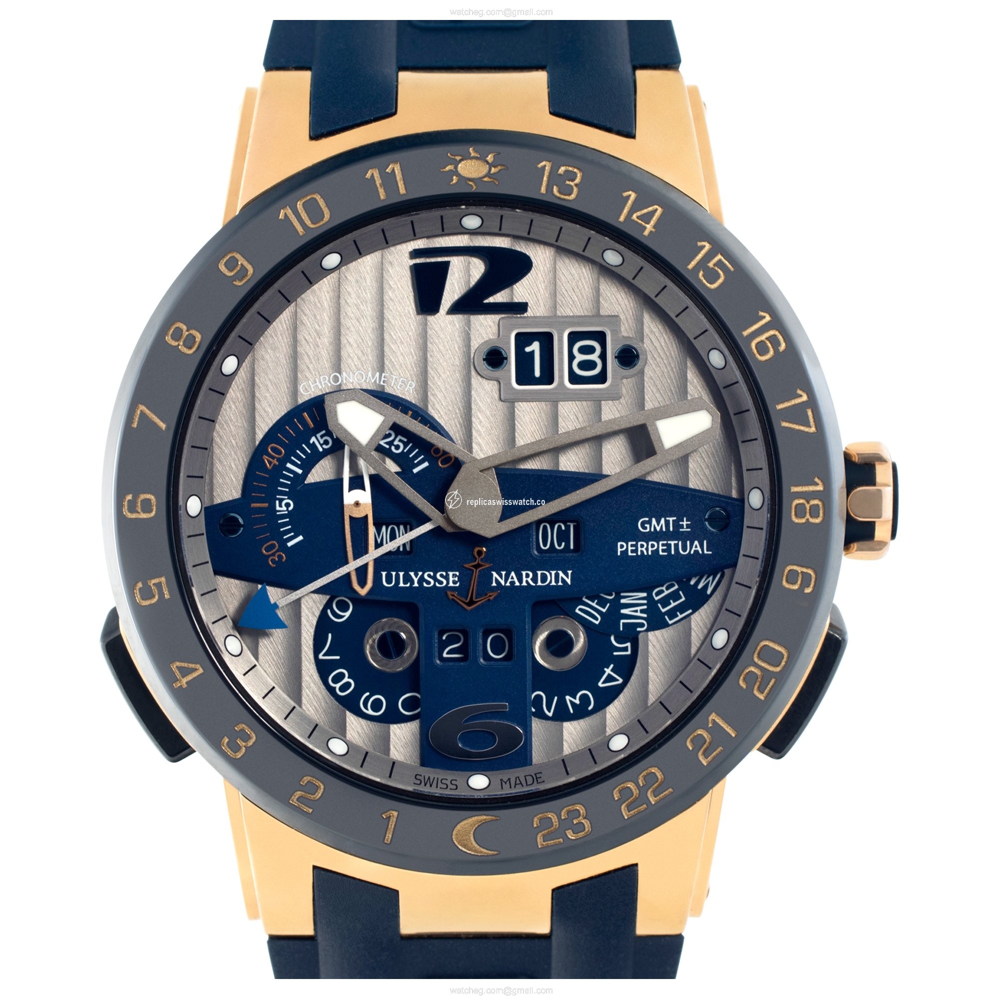 Ulysse Nardin 326-00 El Toro GMT Perpetual Automatic Male 18k yellow gold Replica Ulysse Nardin 326-00 El Toro GMT Perpetual Automatic Male 18k yellow gold Replica