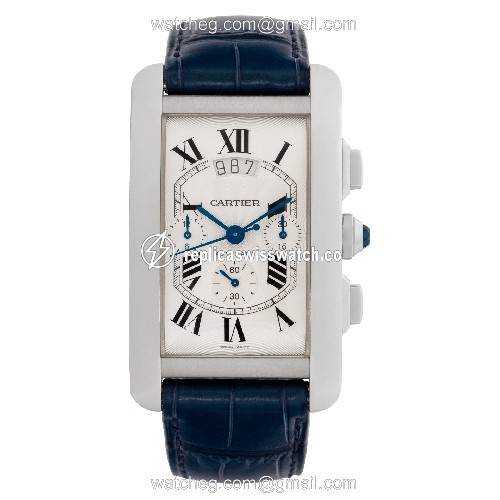 Cartier W2609456 Tank Americaine Automatic Male 18k White Gold Watches Cartier W2609456 Tank Americaine Automatic Male 18k White Gold Watches