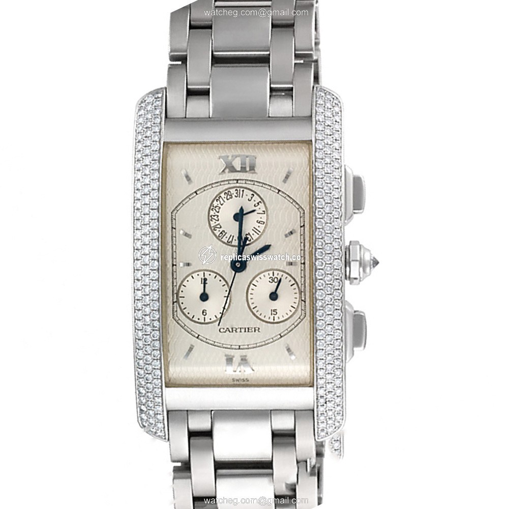 Cartier cc352173 Tank Americaine Quartz Male 18k White Gold Watches Cartier cc352173 Tank Americaine Quartz Male 18k White Gold Watches