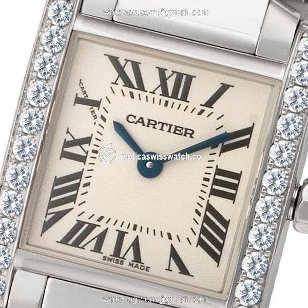 Cartier WE1002S3 Tank Francaise Quartz Female 18k White Gold Watches Cartier WE1002S3 Tank Francaise Quartz Female 18k White Gold Watches