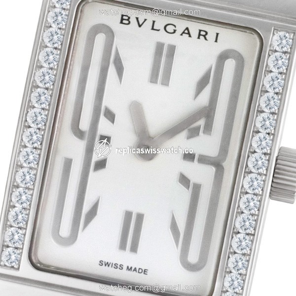 Bvlgari RTW39G Rettangolo Quartz Female 18k White Gold Watches Bvlgari RTW39G Rettangolo Quartz Female 18k White Gold Watches