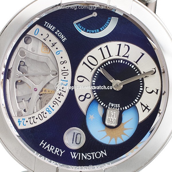Harry Winston 200-MMTZ39 Excenter Timezone Manual Male Platinum Watches Harry Winston 200-MMTZ39 Excenter Timezone Manual Male Platinum Watches