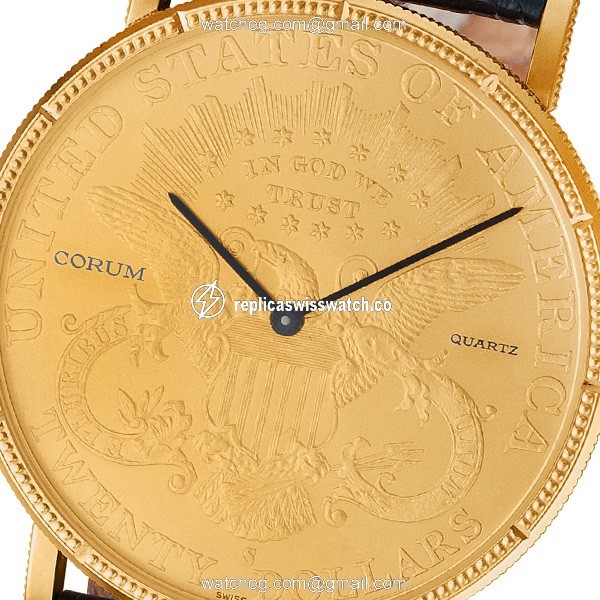 Corum Corum 2934 $20 Coin Quartz Male Gold Watches Corum Corum 2934 $20 Coin Quartz Male Gold Watches