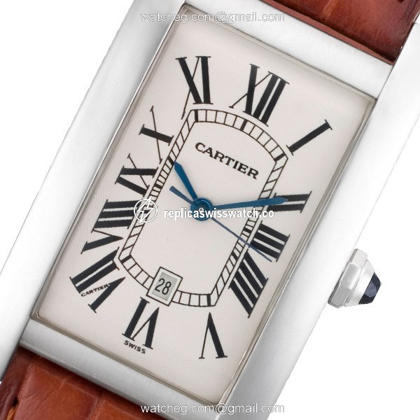Cartier W2603256 Tank American Automatic Male 18k White Gold Watches Cartier W2603256 Tank American Automatic Male 18k White Gold Watches