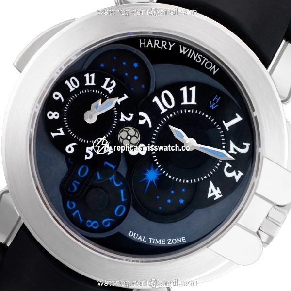 Harry Winston OCEATZWW002 Dual Time Automatic Male 18k White Gold Watches Harry Winston OCEATZWW002 Dual Time Automatic Male 18k White Gold Watches