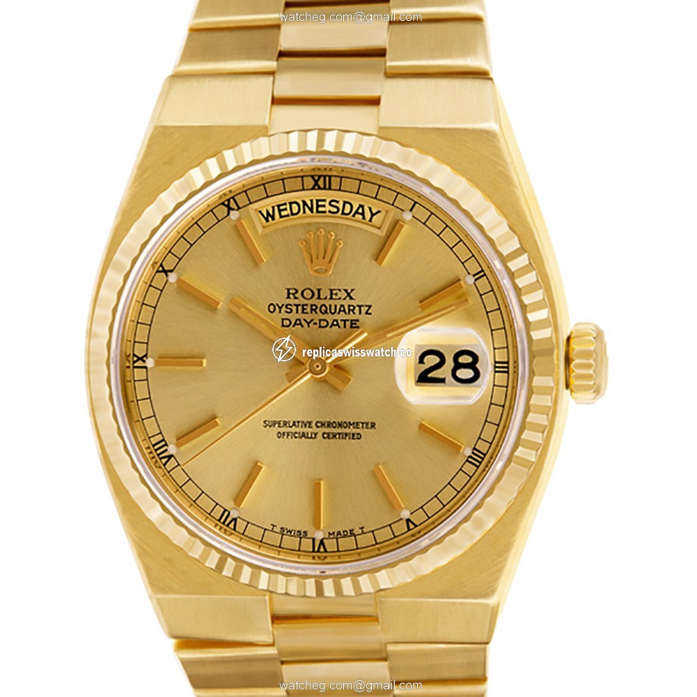Rolex 19018 Oysterquartz Day Date Quartz Male 18k yellow gold Watches Rolex 19018 Oysterquartz Day Date Quartz Male 18k yellow gold Watches