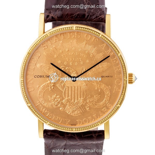 Corum Corum 3007 $20 Coin Quartz Male Gold Watches Corum Corum 3007 $20 Coin Quartz Male Gold Watches