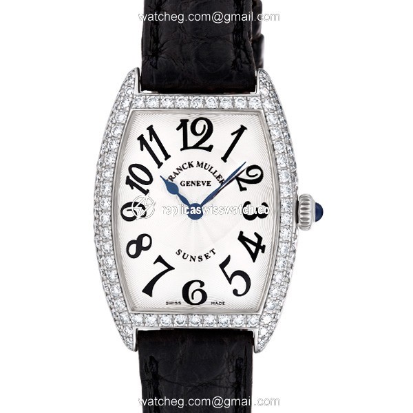 Franck Muller 194 Sun/Moon Quartz Female 18k White Gold Watches Franck Muller 194 Sun/Moon Quartz Female 18k White Gold Watches