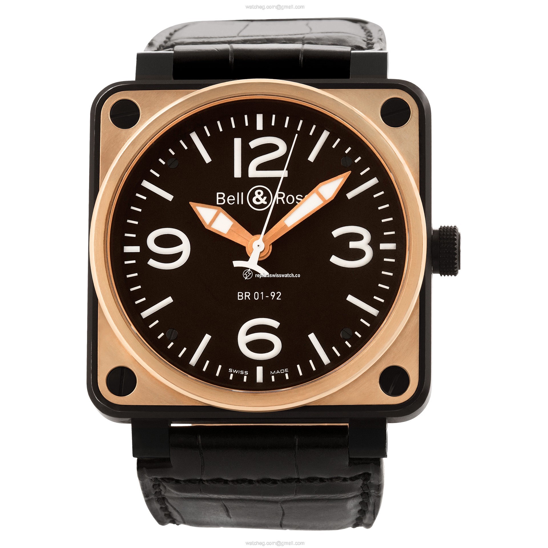 Bell & Ross BR01-92 Aviation Automatic Male 18K Rose gold & Carbon Watches Bell & Ross BR01-92 Aviation Automatic Male 18K Rose gold & Carbon Watches