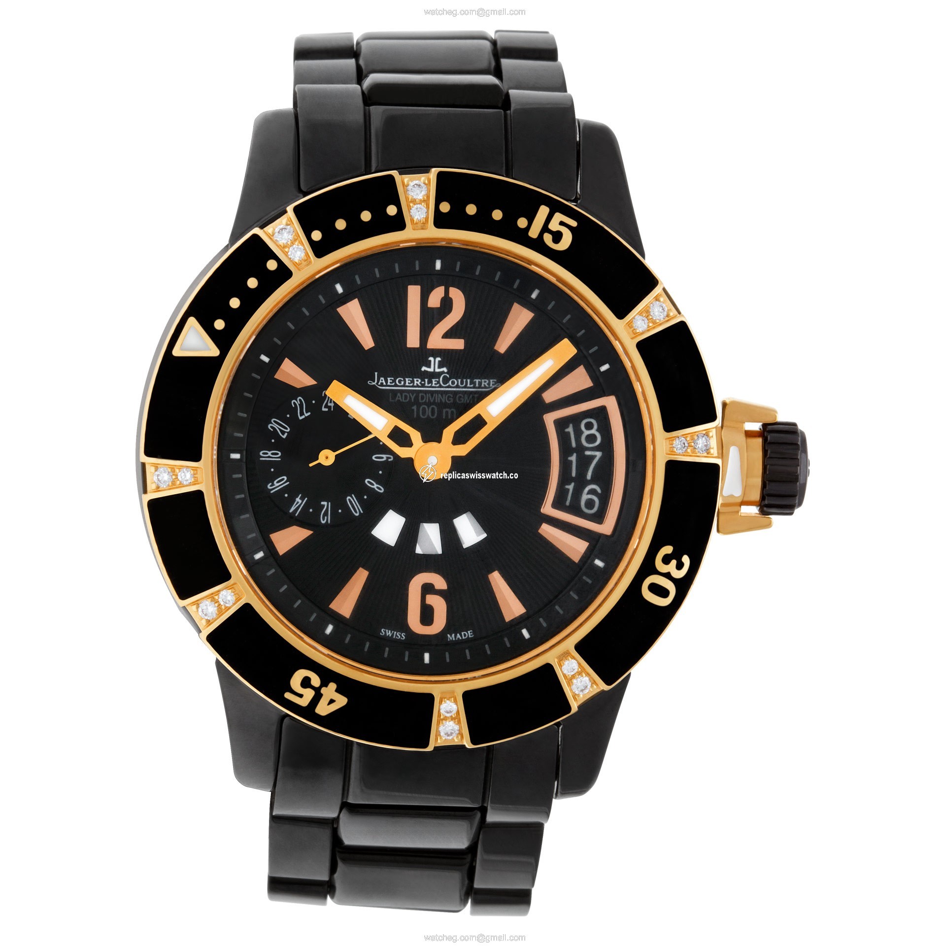 Jaeger LeCoultre Q189LC70 (161.L.61.S) Lady Diver Automatic Female 18k rose gold & ceramic Watches Jaeger LeCoultre Q189LC70 (161.L.61.S) Lady Diver Automatic Female 18k rose gold & ceramic Watches