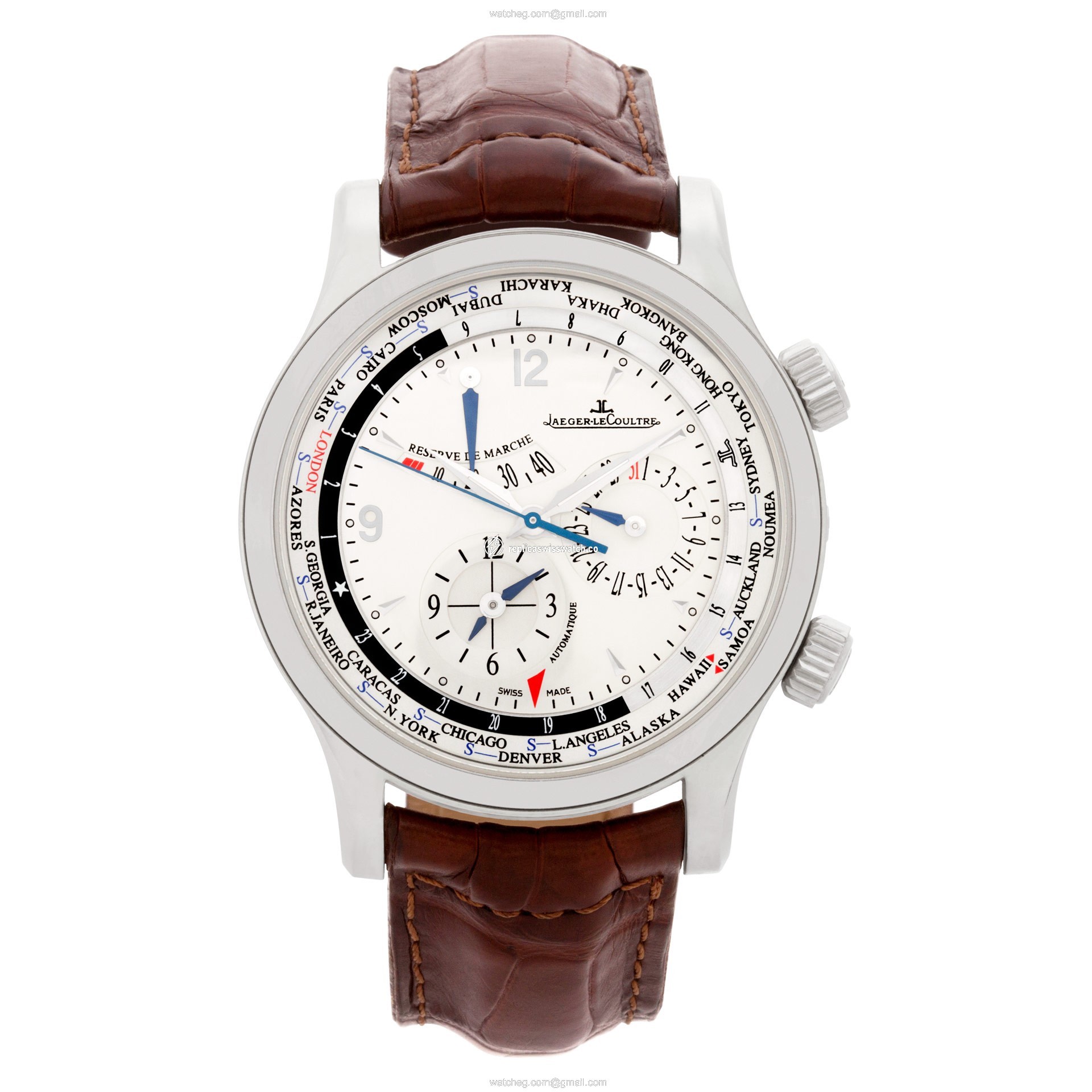 Jaeger LeCoultre Q1528420 Master World Geographic Automatic Male Stainless Steel Watches Jaeger LeCoultre Q1528420 Master World Geographic Automatic Male Stainless Steel Watches