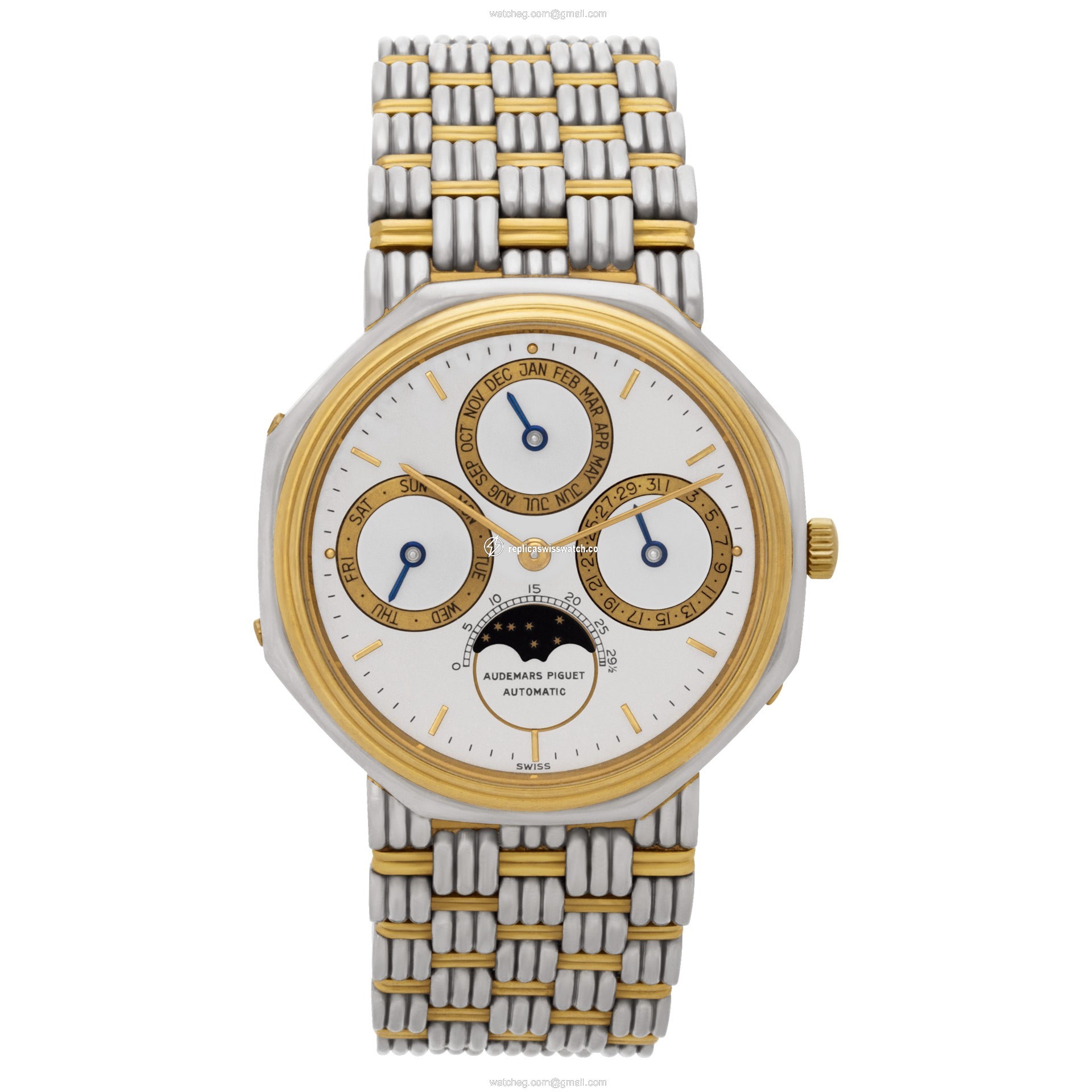 Audemars Piguet B 71074 Perpetual Calendar Automatic Male 18k White & Yellow Gold Watches Audemars Piguet B 71074 Perpetual Calendar Automatic Male 18k White & Yellow Gold Watches