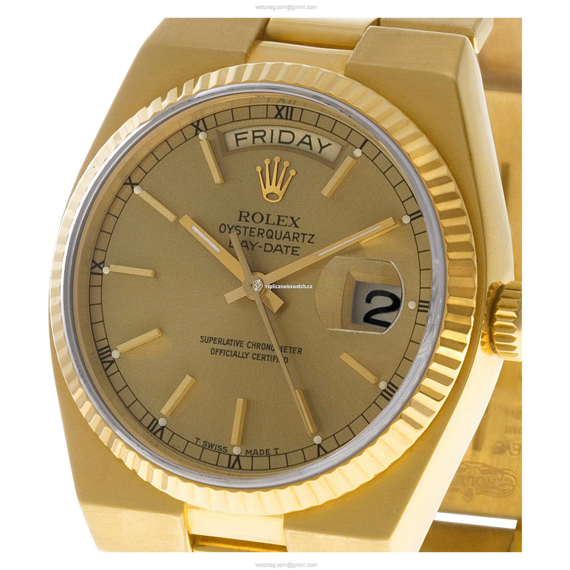 Rolex 19018 Oysterquartz Day Date Quartz Male 18k Yellow Gold Watches Rolex 19018 Oysterquartz Day Date Quartz Male 18k Yellow Gold Watches