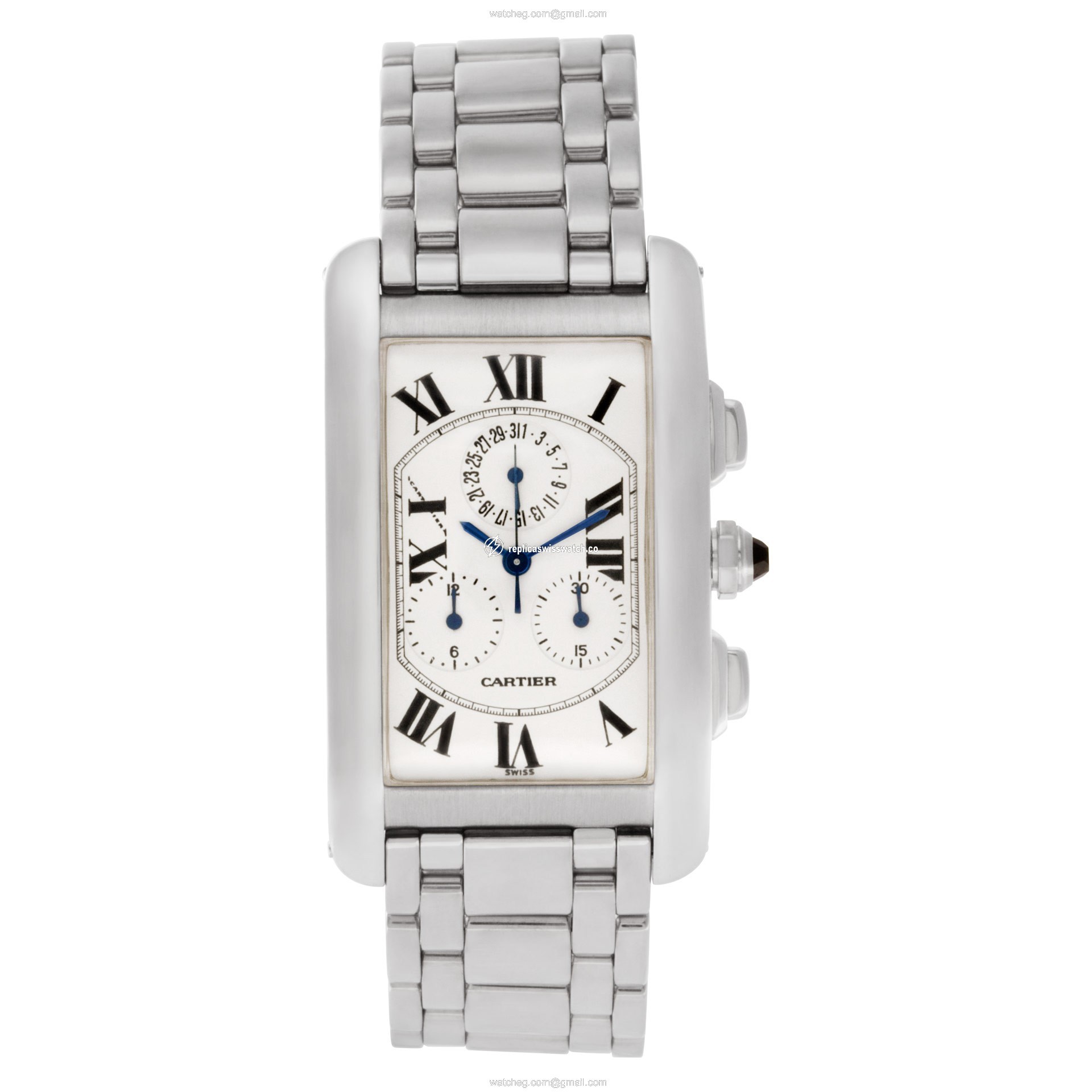 Cartier W26033L1 Tank Americaine Quartz Male 18k White Gold Watches Cartier W26033L1 Tank Americaine Quartz Male 18k White Gold Watches