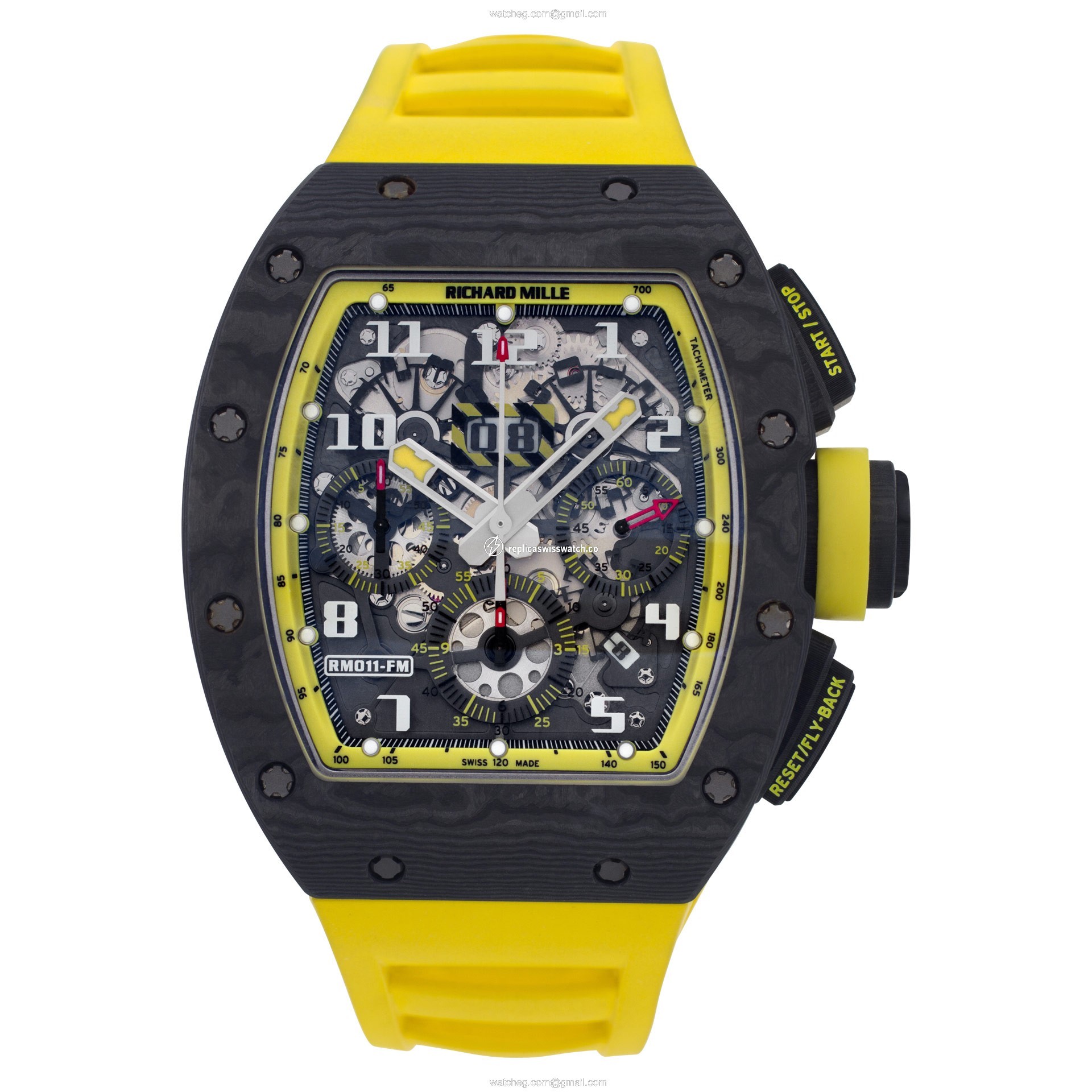 Richard Mille RM011-FM Yellow Storm Automatic Male Carbon Watches Richard Mille RM011-FM Yellow Storm Automatic Male Carbon Watches