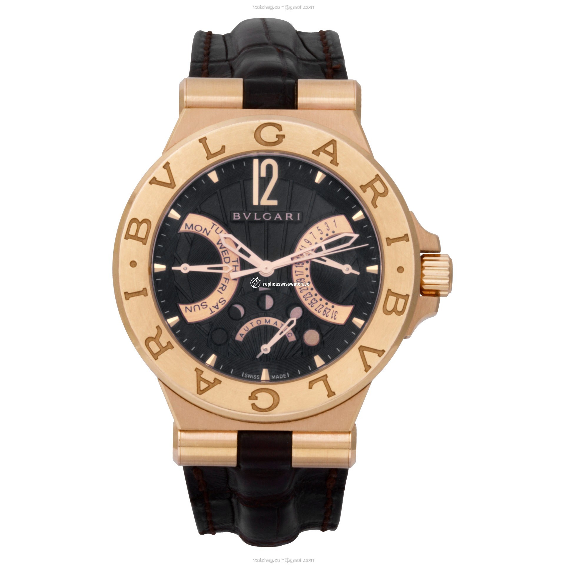 Bvlgari DGP42GMP Diagono Automatic Male 18k Pink Gold Watches Bvlgari DGP42GMP Diagono Automatic Male 18k Pink Gold Watches