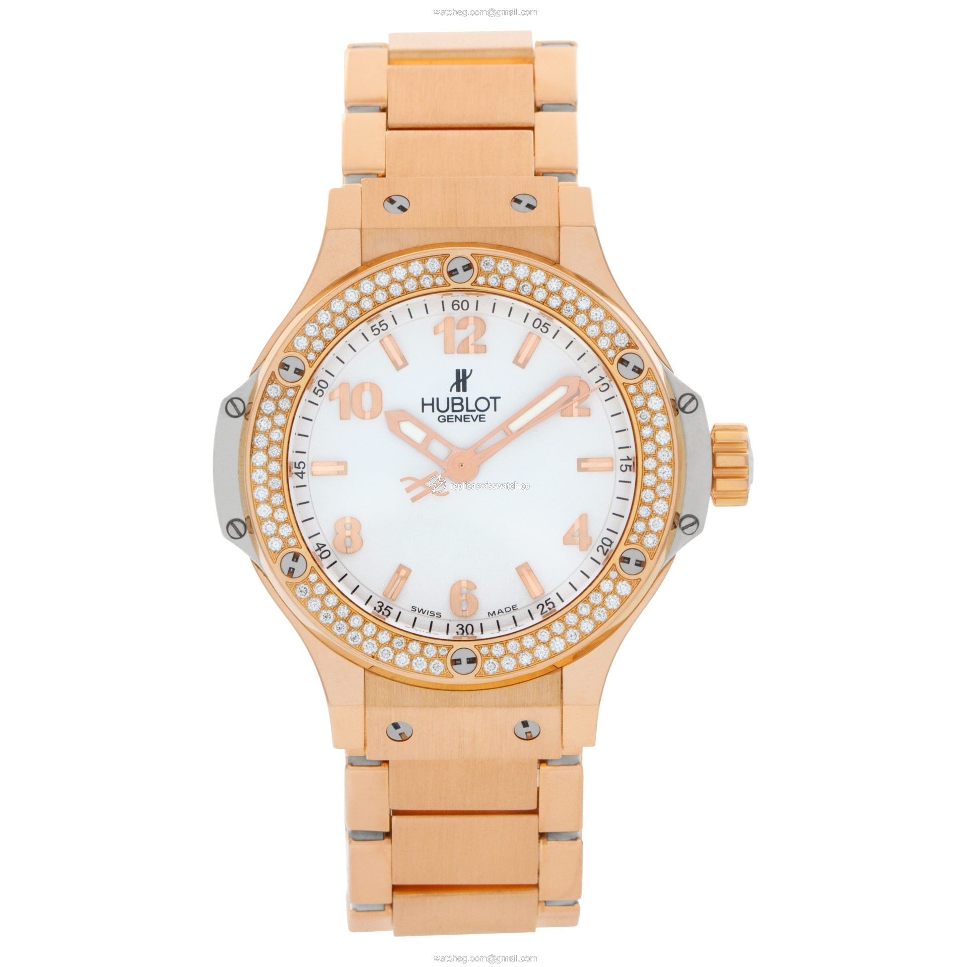Hublot 361.PE.2010.PE.1104 Big Bang Quartz Unisex 18k rose gold and white resin Watches Hublot 361.PE.2010.PE.1104 Big Bang Quartz Unisex 18k rose gold and white resin Watches