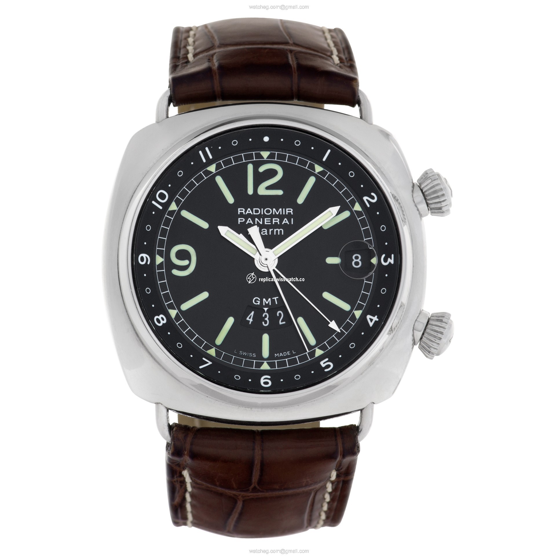 Panerai PAM00098 Radiomir Alarm Gmt Automatic Male Stainless Steel Watches Panerai PAM00098 Radiomir Alarm Gmt Automatic Male Stainless Steel Watches