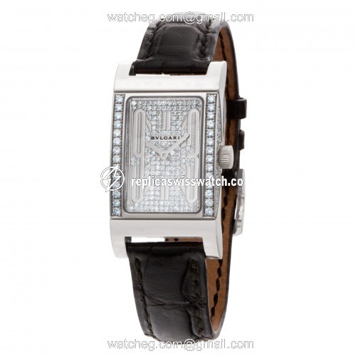 Bvlgari RT W39 G Rettangolo Quartz Female 18k White Gold Replica