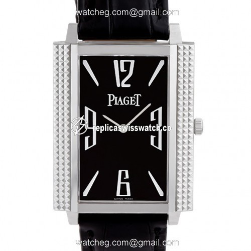 Piaget GOA30161 Black Tie Manual Male 18k White Gold Replica