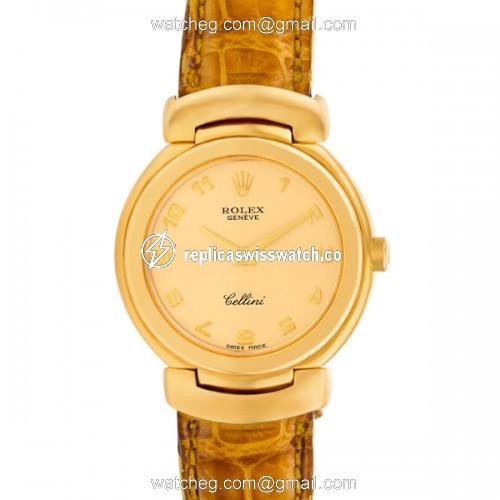 Rolex 6621 Cellini Quartz Female 18k yellow gold Replica