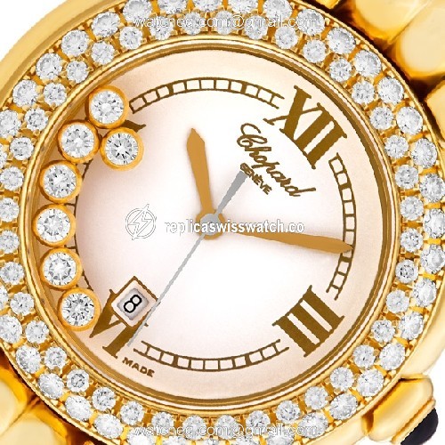 Chopard 27/6137-23 Happy Sport Quartz Female 18k yellow gold Replica