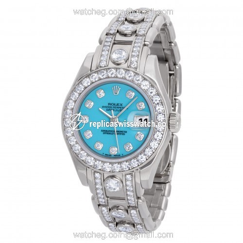 Rolex 69299 Pearlmaster Automatic Female 18k White Gold Replica