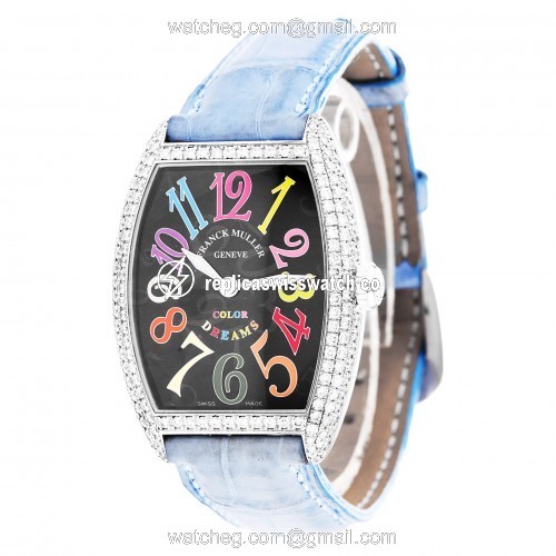 Franck Muller 7502 QZD Color Dreams Quartz Female 18k White Gold Replica