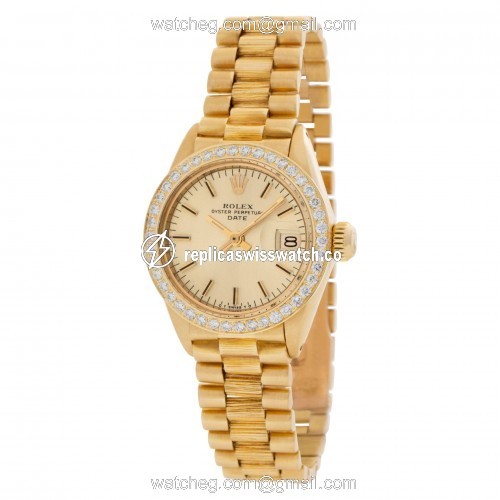 Rolex 6916 Date Automatic Female 18k yellow gold Replica