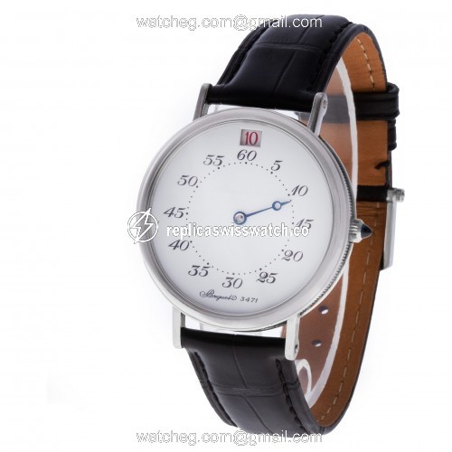 Breguet 3420 Jump Hour Automatic Male Platinum Replica