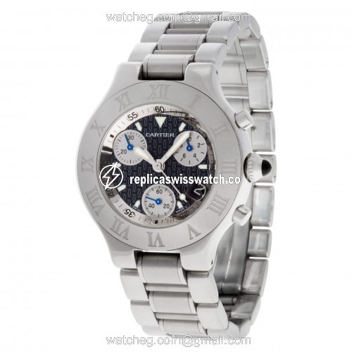 Cartier 2424 Chronoscaph 21 Quartz Unisex Stainless Steel Replica