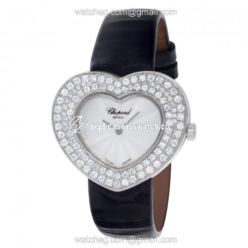 Chopard 5631 Heart Quartz Female 18k White Gold Replica