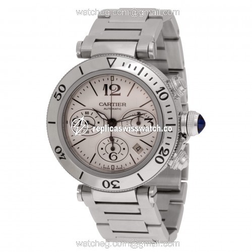 Cartier W31089M7 Pasha Seatimer Chrono Automatic Male Stainless Steel Replica