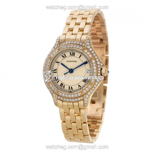 Cartier C887907 Cougar Quartz Female 18k yellow gold Replica