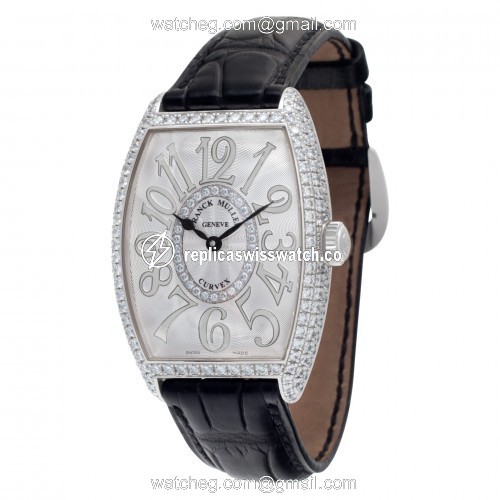 Franck Muller 2852 QZ D CD 1R Curvex Quartz Unisex 18k White Gold Replica