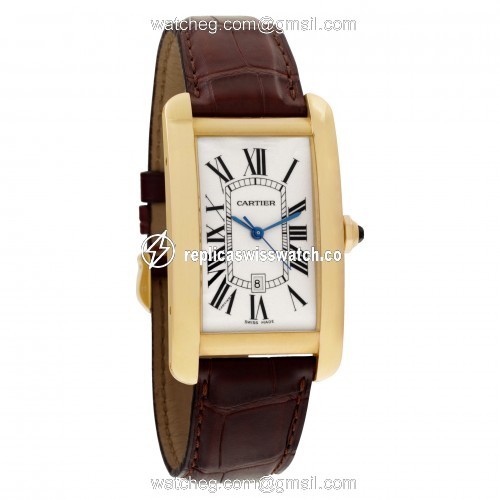 Cartier W56033156 Tank Americaine Automatic Unisex 18k Yellow Gold Replica