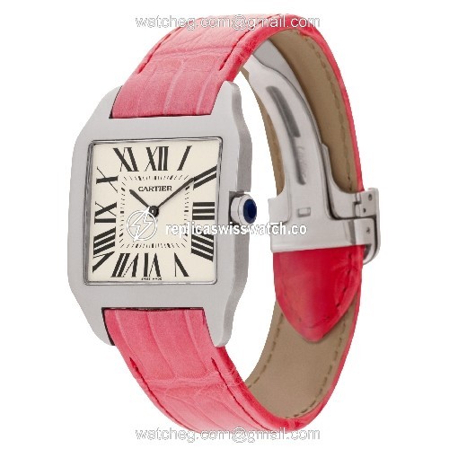 Cartier W2007051 Santos Dumont Manual Unisex 18k White Gold Replica