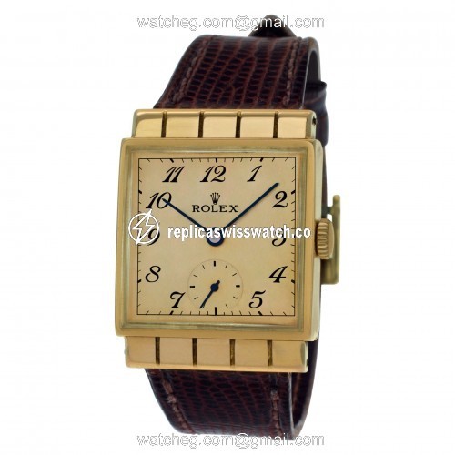 Rolex 3570 Square Manual Unisex 18k rose gold Replica