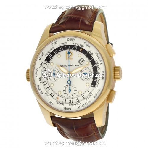 Girard Perregaux 4980 World Time Automatic Male 18k yellow gold Replica