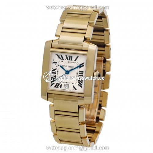 Cartier W50001R2 Tank Francaise Automatic Male 18k yellow gold Replica