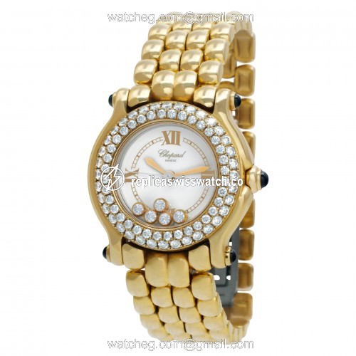 Chopard 276151-23 Happy Sport Quartz Female 18k yellow gold Replica