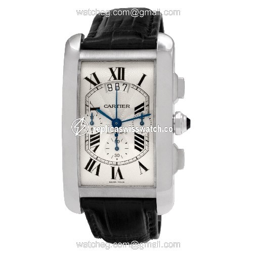 Cartier W2609456 Tank Americaine Automatic Male 18k White Gold Replica